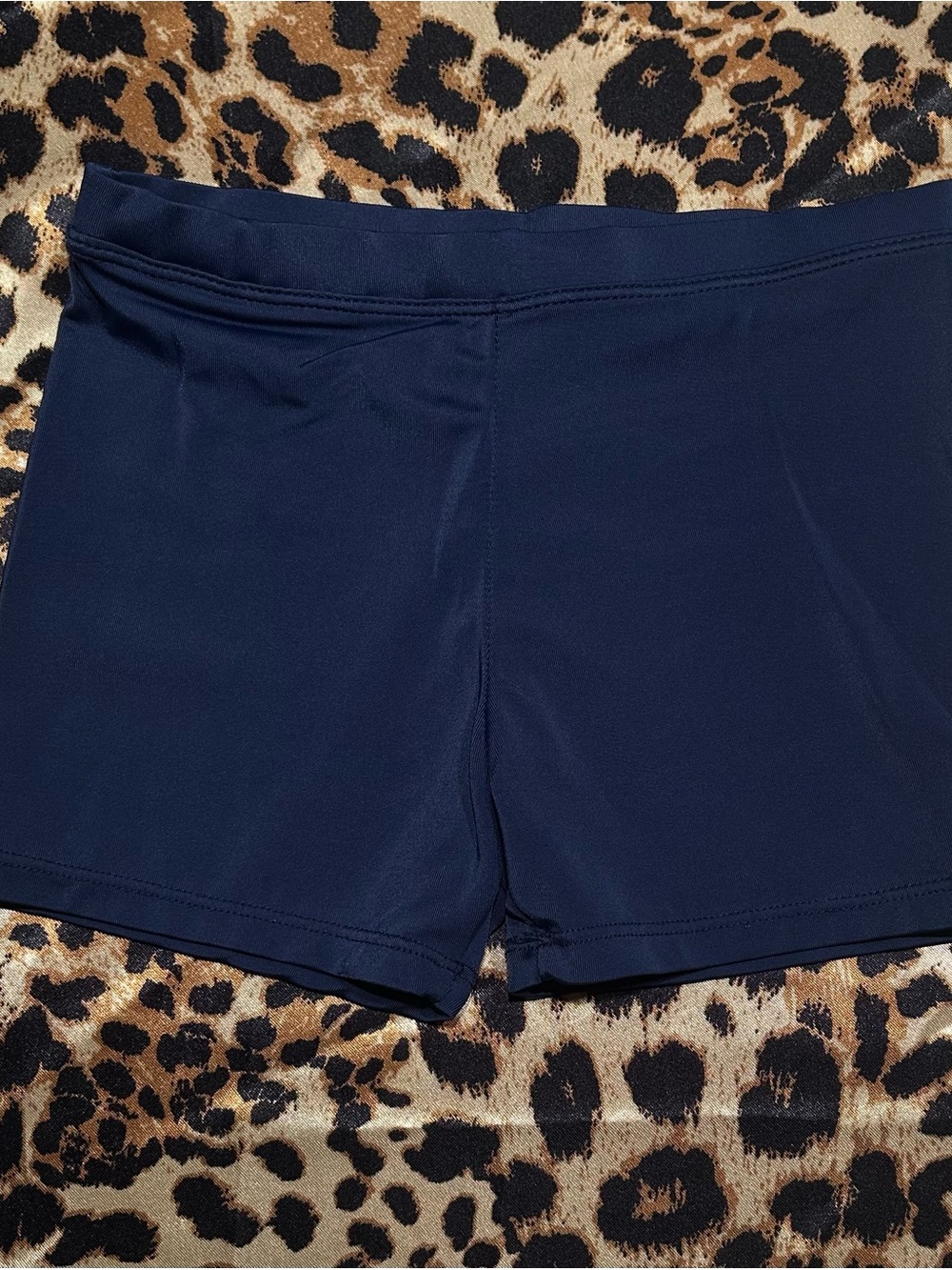 Girls Navy Athletic Spandex Compression Shorts